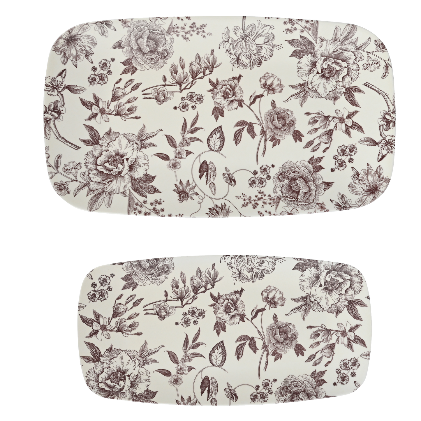Brown Delft Tray Set
