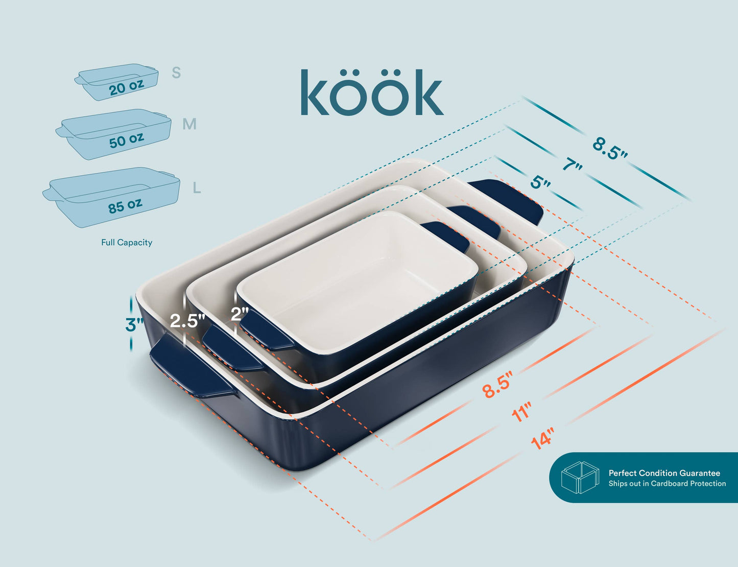Kook Ceramic Baking Dishes