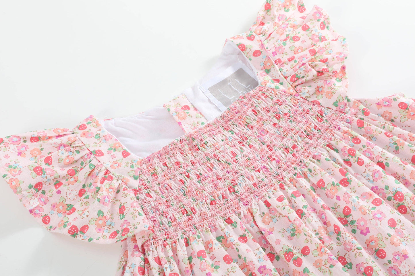Floral Strawberry Smocked Dress