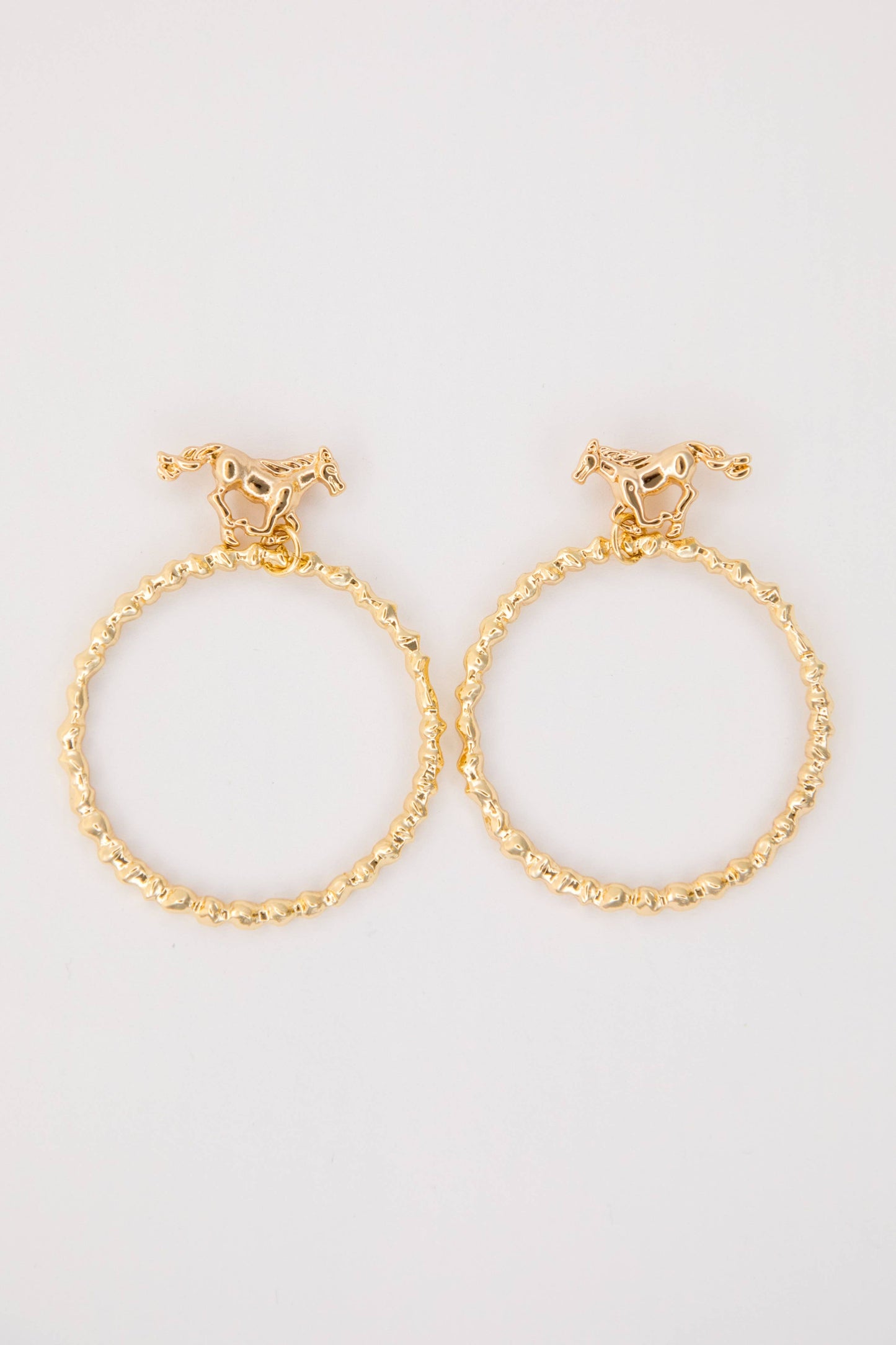 Dangle Hoop Earrings on Buckin Horse