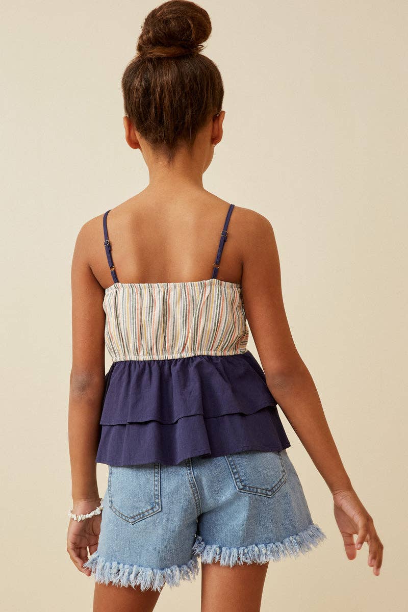 Girls Colorblock Peplum Tank