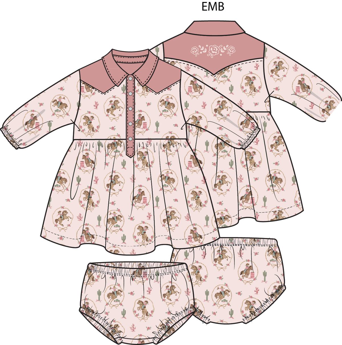 Patsy Western Dress and Bloomer