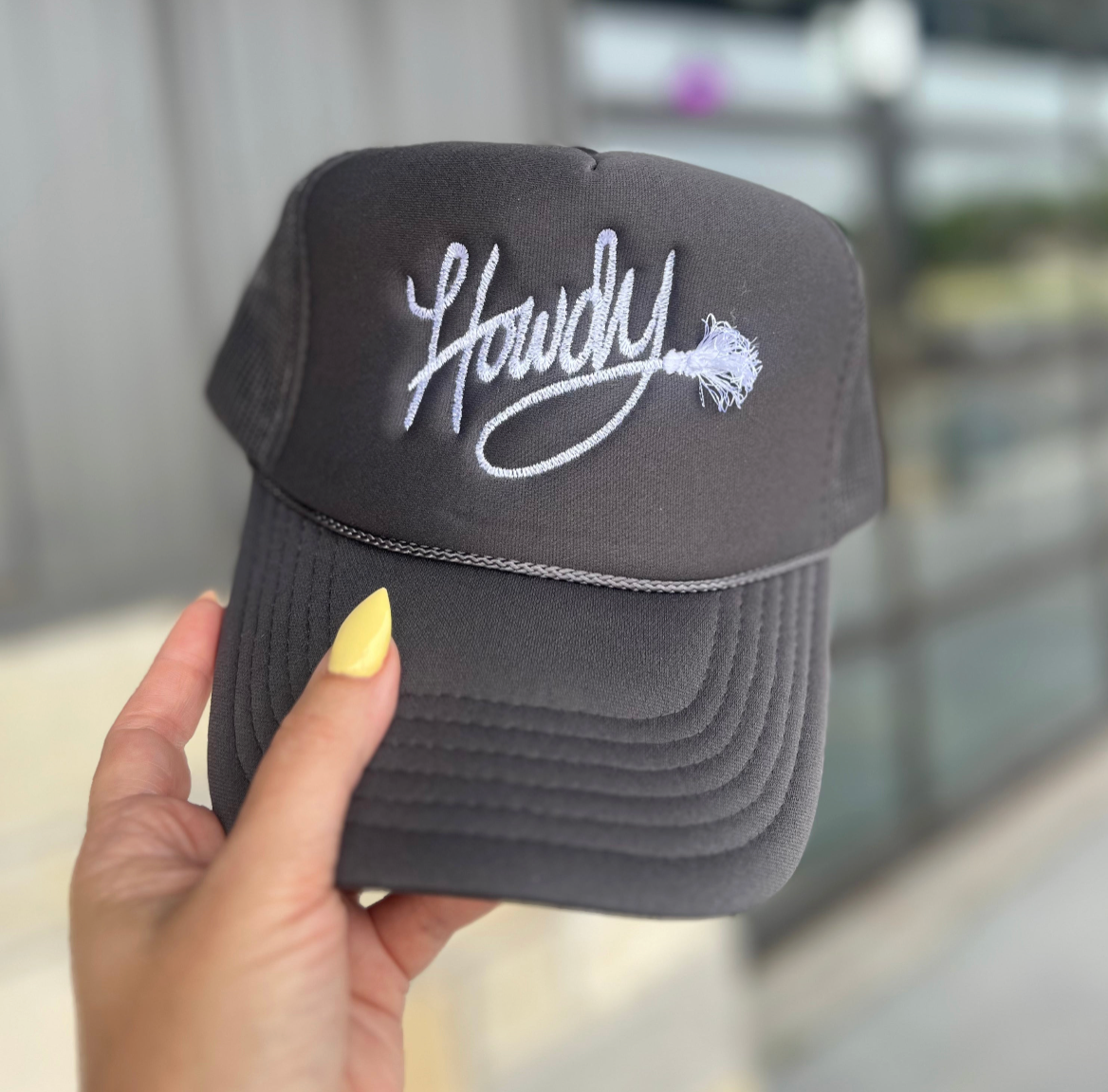 Black Embroidered Howdy Hat