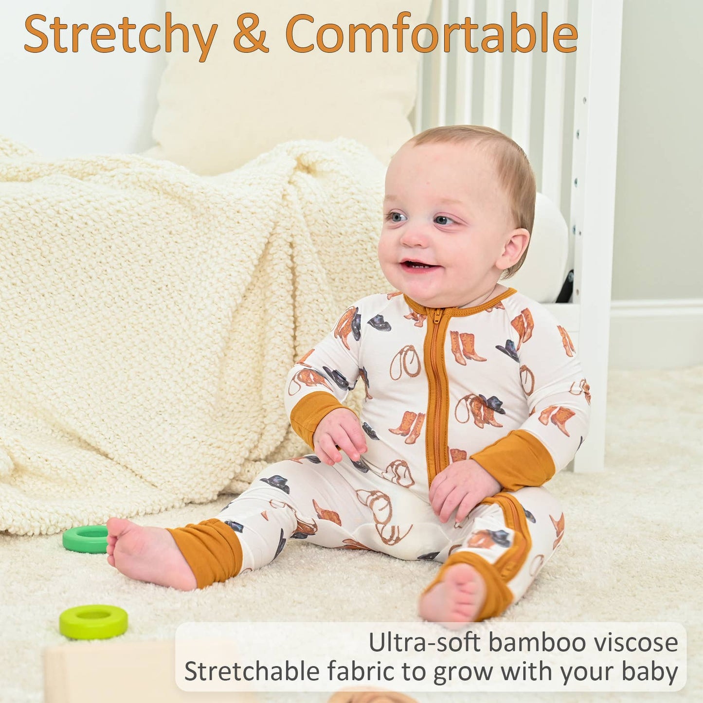 Bamboo Boots Zip Pjs
