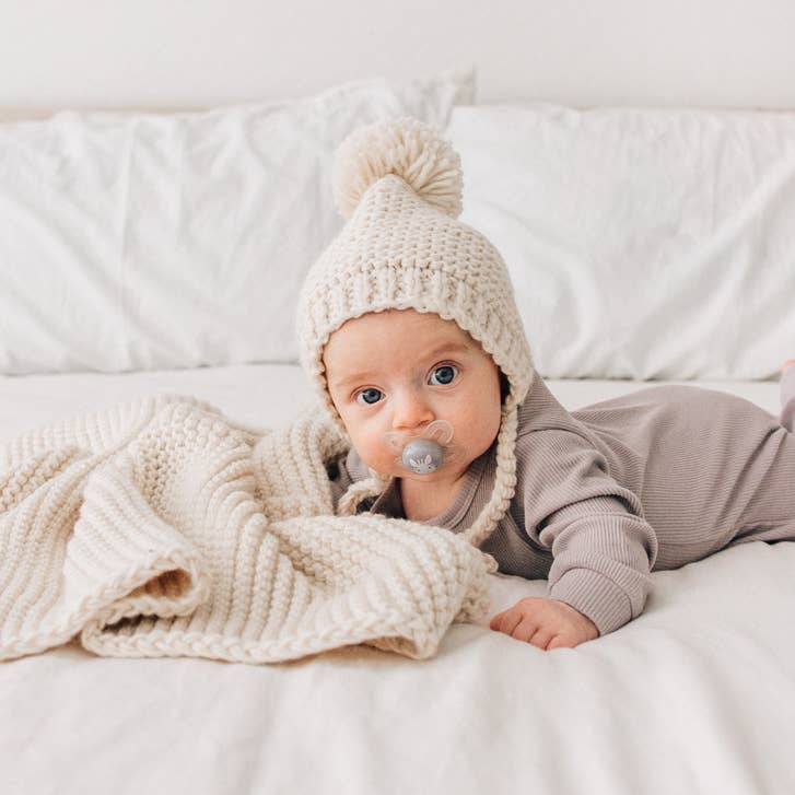 Natural Garter Stitch Bonnet Baby & Kids