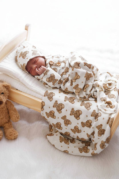 Beary Sweet Bamboo Waffle Gown Set