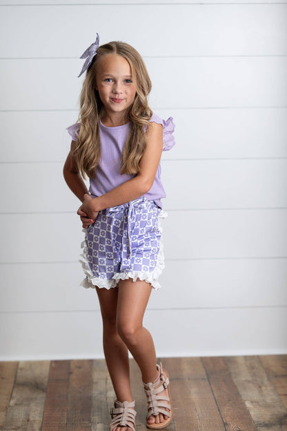 Lavender Lace Checkered Set