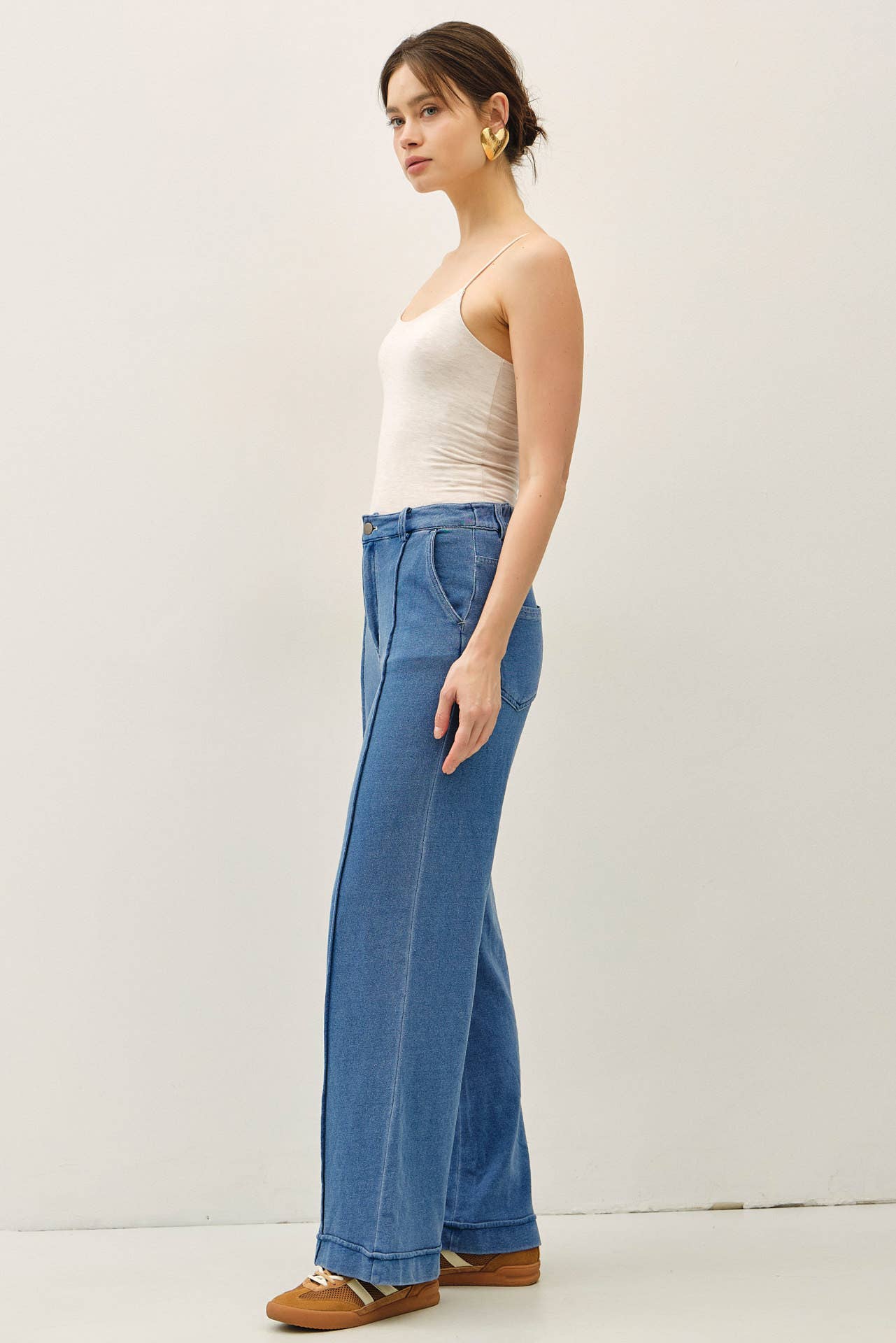 KNIT DENIM PANTS