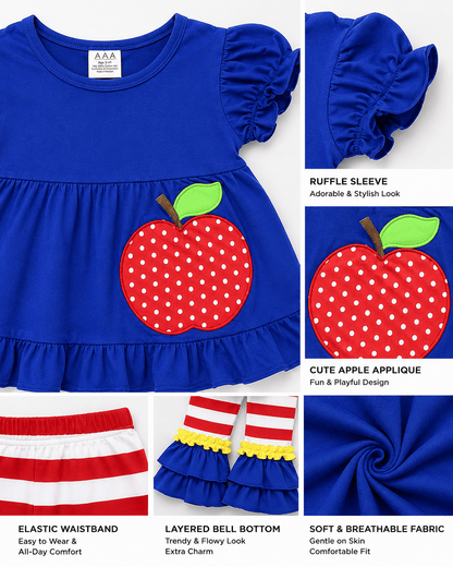 Apple Blue Ruffle Outfit Kids