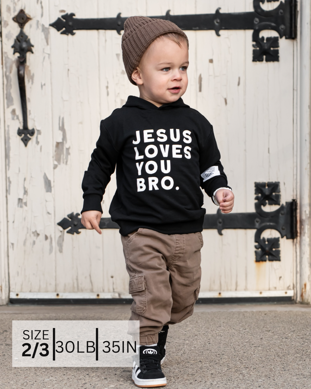 Jesus Loves You Bro Black Kid's Hoodie
