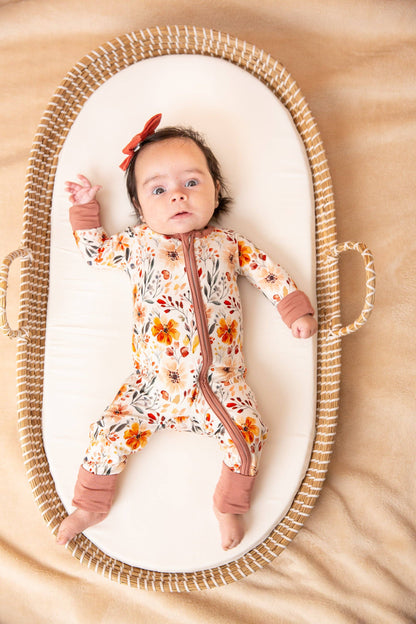 Fall Floral Bamboo Zip Romper