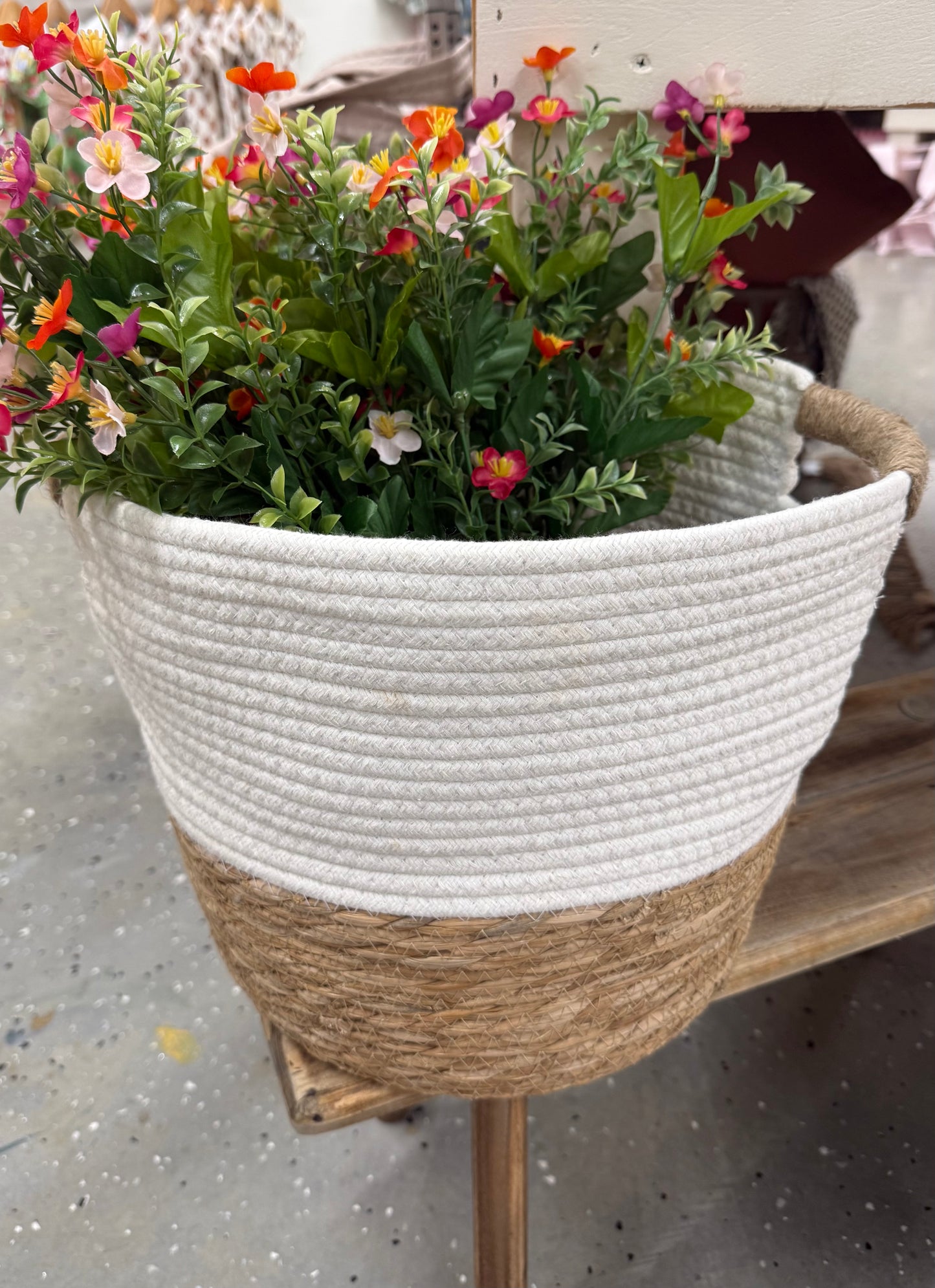 White rope basket