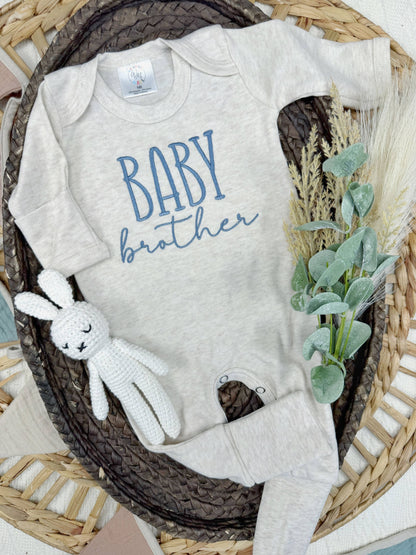 Baby brother baby sister footie | little sibling baby outfit