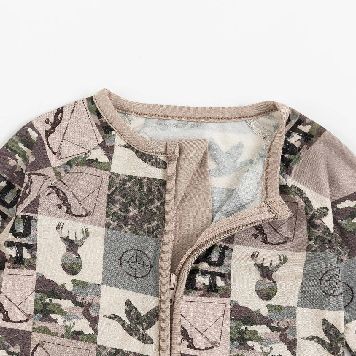 Animal Camo Checkerboard Bamboo Romper