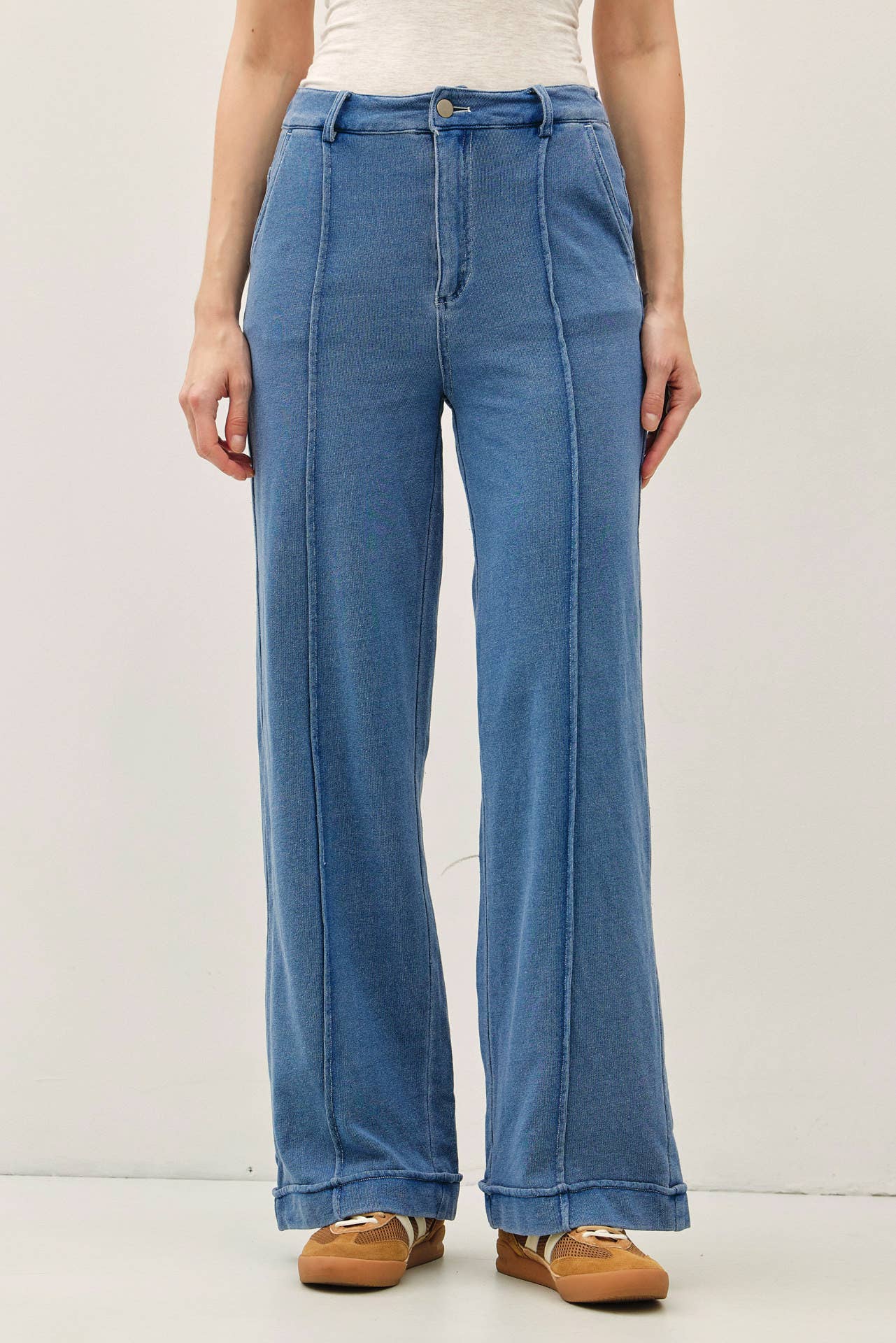 KNIT DENIM PANTS
