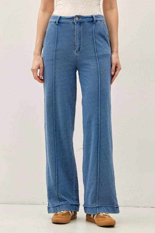 KNIT DENIM PANTS