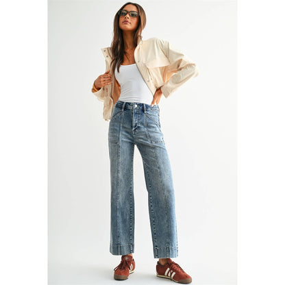 MICA HIGH-RISE WIDE ANKLE TROUSER HEM