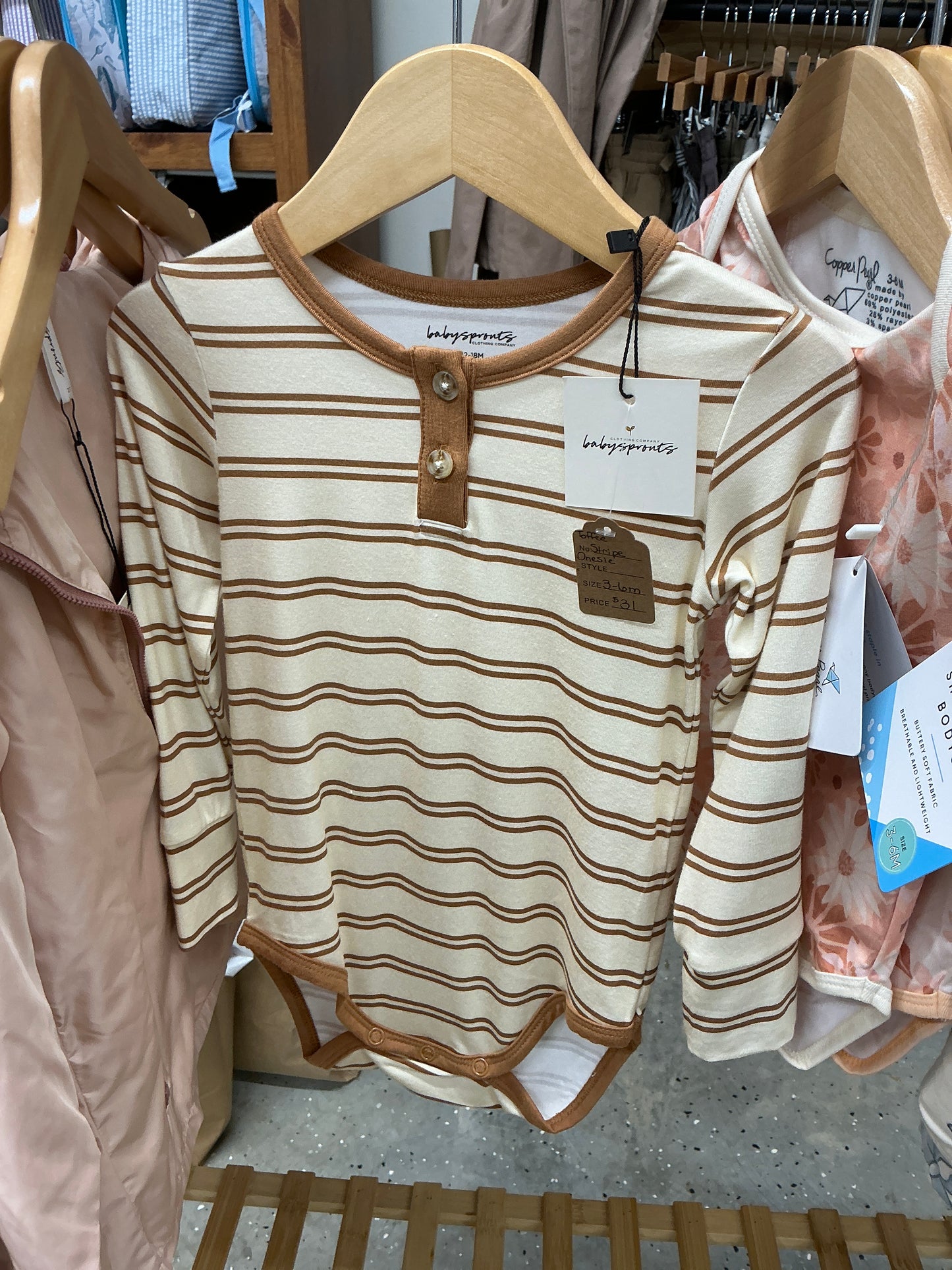 Toffee Stripe Onesie
