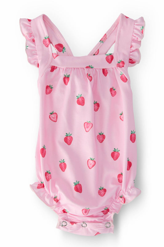 Strawberry Ruffle Romper