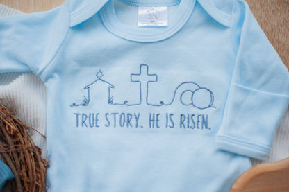 Baby Boy Easter Romper | True Story He Has Risen