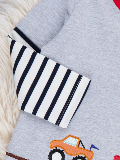 Fast Cars Embroidered Stripe Top