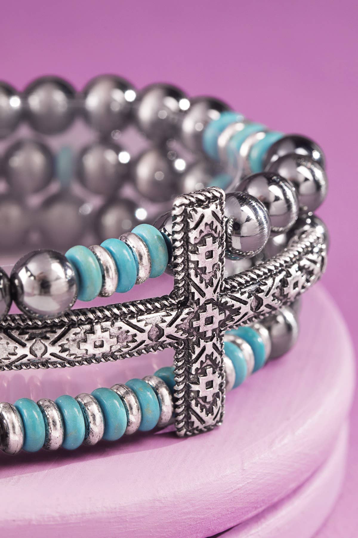 Western Navajo Aztek 3 Strand Bracelet