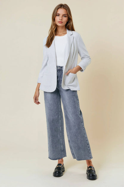 Shirred Sleeve Blazer