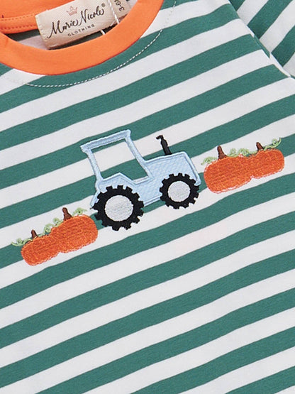 Striped Pumpkin Romper