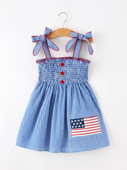 Girls Bow Flag Dress