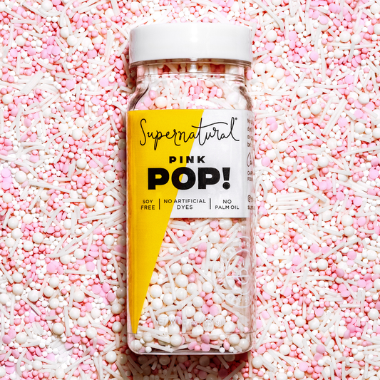 Supernatural Dye-Free Pink Pop! Nonpareils Sprinkles