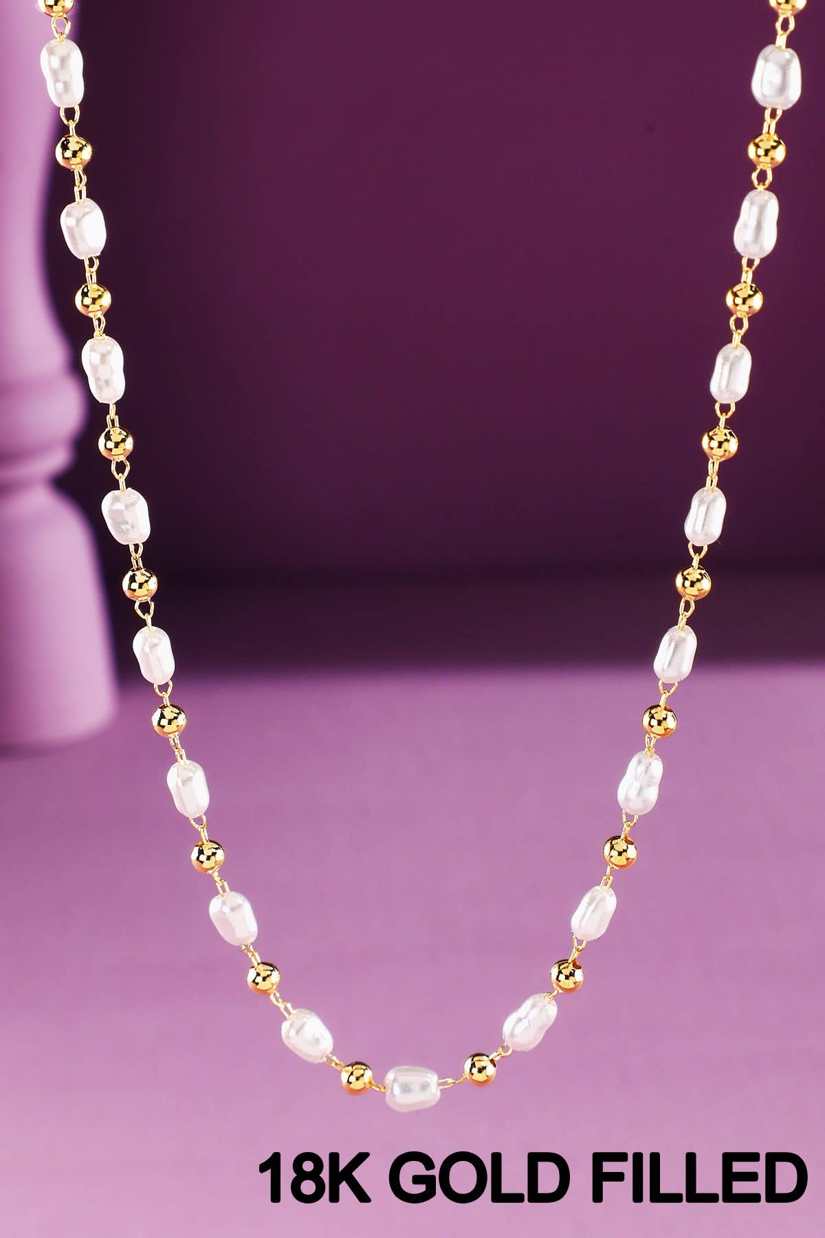 Bead & Rice Pearl Necklace