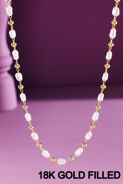 Bead & Rice Pearl Necklace