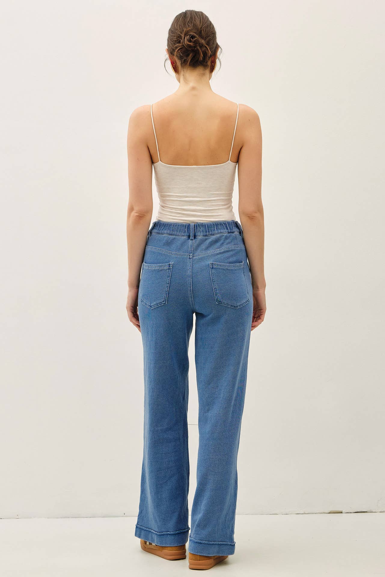 KNIT DENIM PANTS