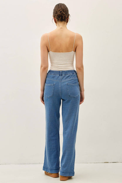 KNIT DENIM PANTS