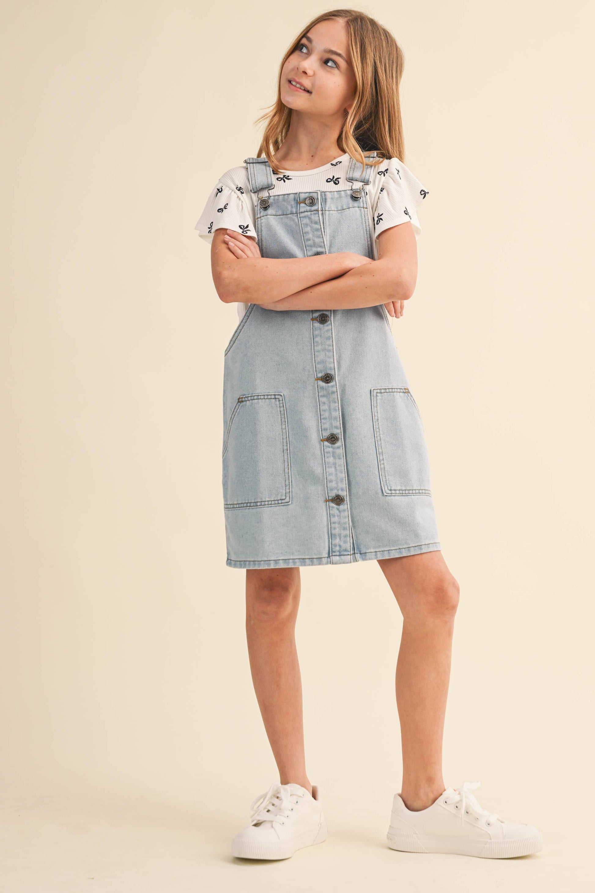 Girls Denim Overall Dress