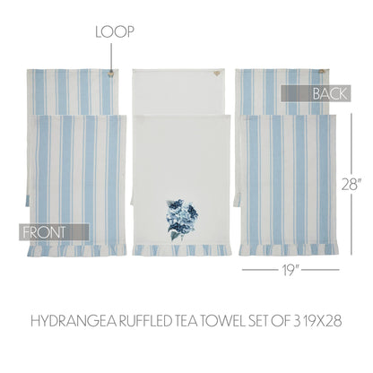 Ruffled Tea Towel Set of 3 19x28