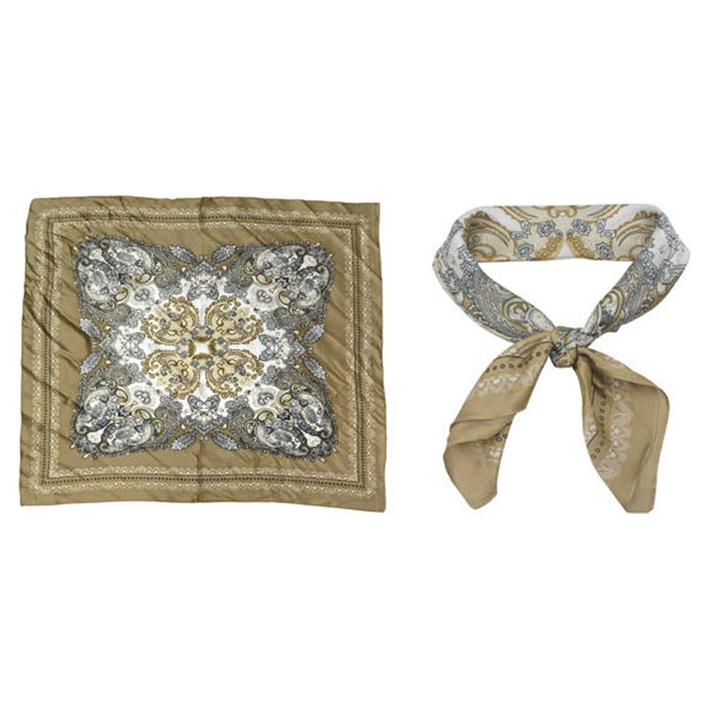 PAISLEY MEDALLION PRINT SILKY BANDANA