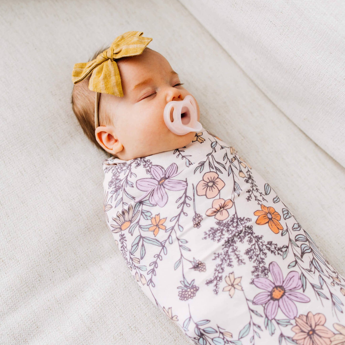 Knit Swaddle Blanket-Flora
