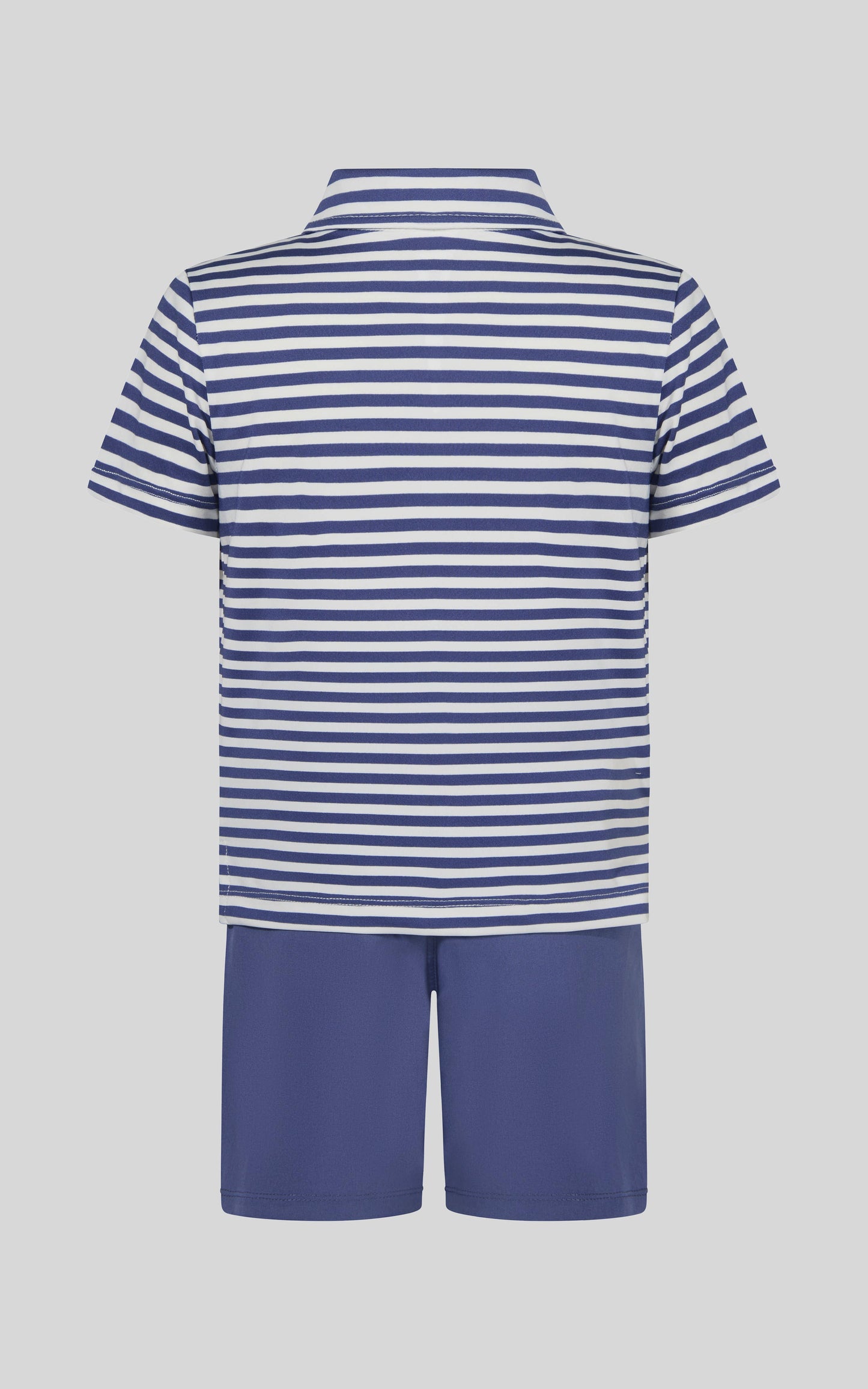 Navy Stripe Polo Set