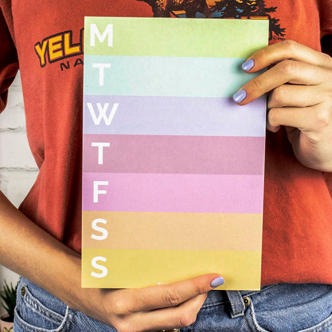 Rainbow Color Blocked Weekly Planning Pad 6x9 (TOP SELLING)