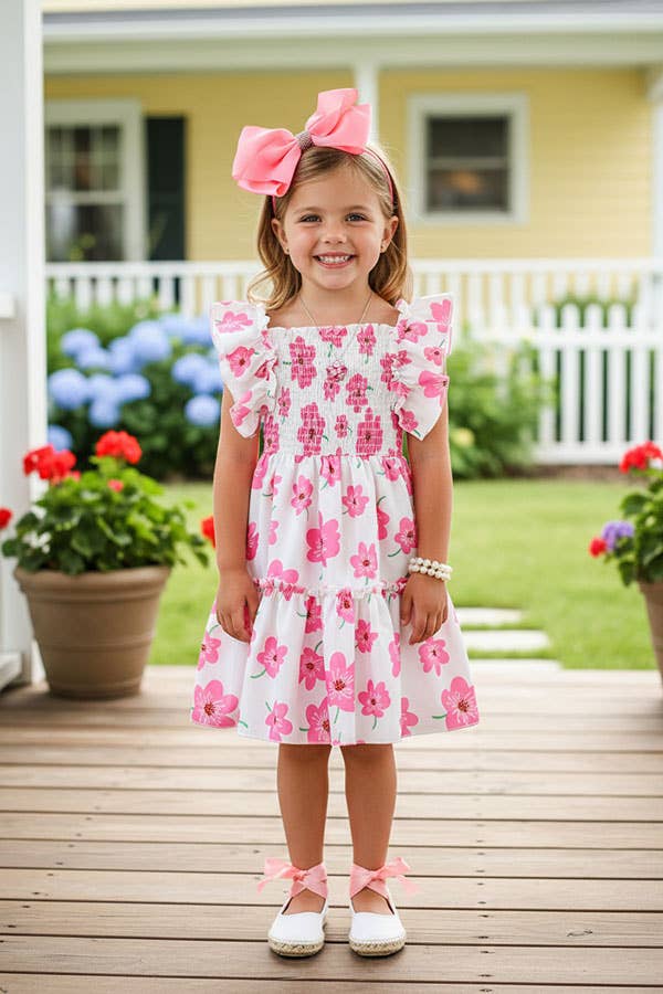Pink Flower Summer Dress