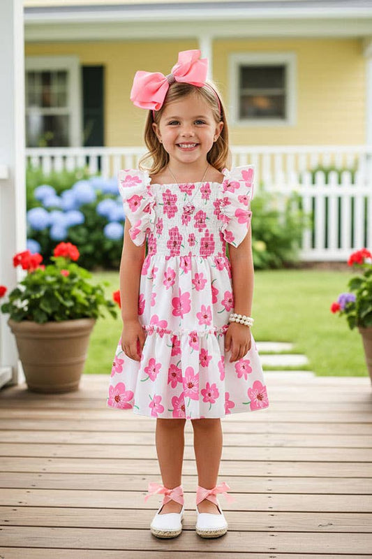 Pink Flower Summer Dress