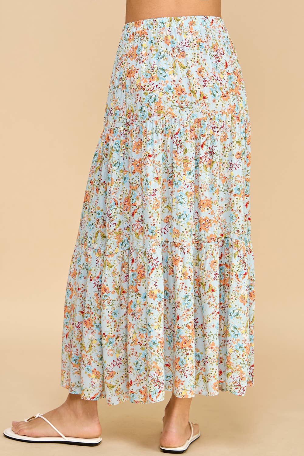 Blue Floral Maxi Skirt