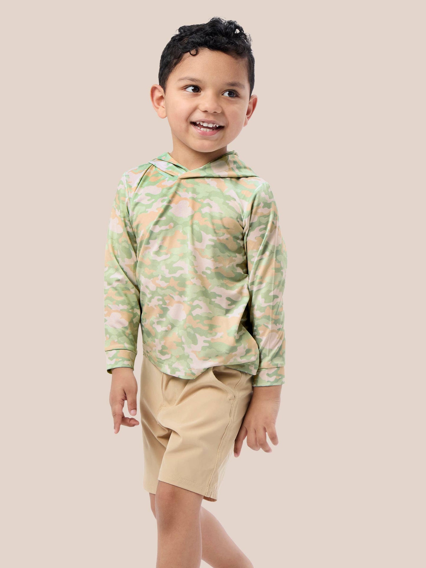 Boys Sage Trail Camo Performance Hooded Shirt