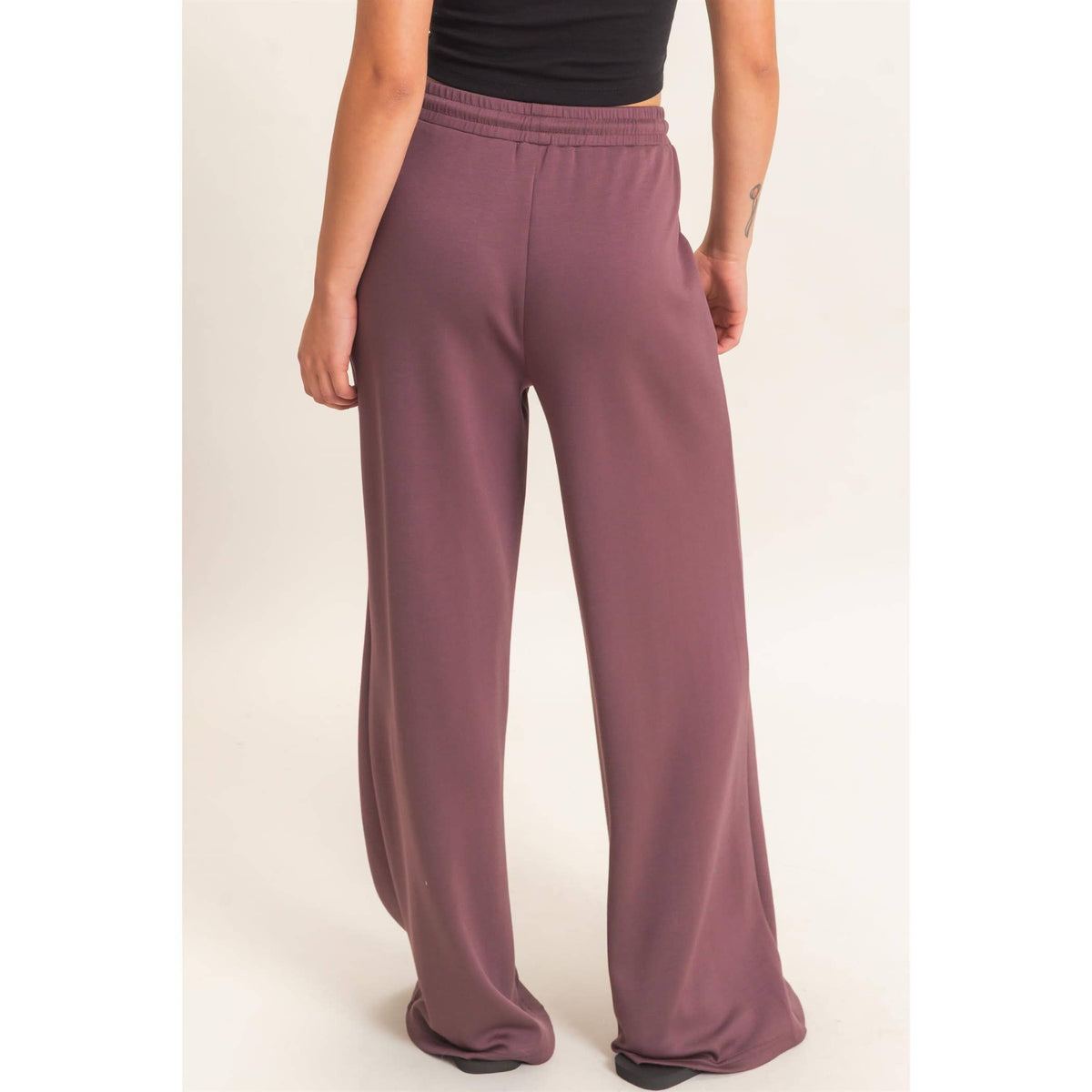 Pintuck Wide Leg Pants