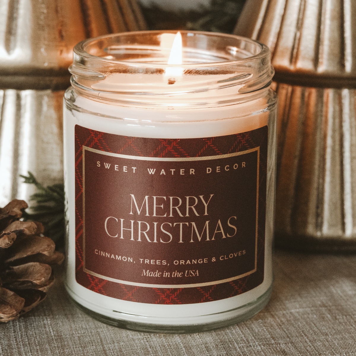Merry Christmas 9 oz Soy Candle - Christmas Decor