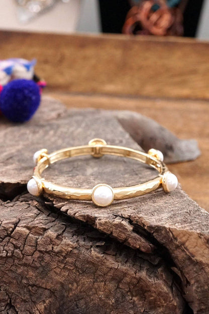 Jeweled Golden Bangle with stone dots