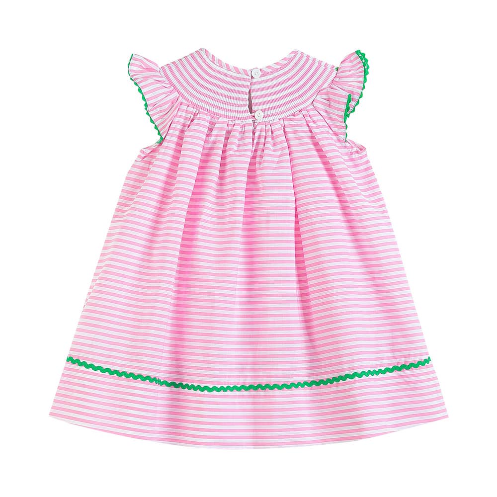 Pink Watermelon Smocked Bishop Dress