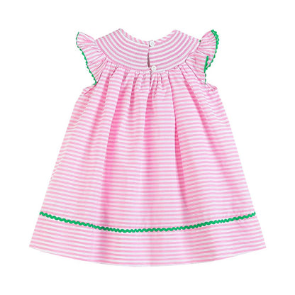 Pink Watermelon Smocked Bishop Dress