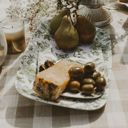 Green Delft Melamine Tray - Set of 2